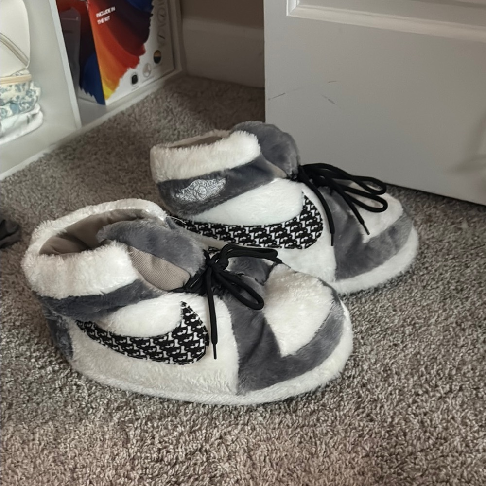 Cozy Gray and White Kids Shoes